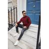 imageCOOFANDY Mens Mock Turtleneck Long Sleeve T Shirts Basic Casual Knitted Half Neck Thermal Lightweight Pullover SweaterWine Red