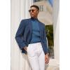imageCOOFANDY Mens Mock Turtleneck Sweater Short Sleeve Casual Basic Tops Ribbed Knit Pullover Solid TeeDark Blue