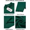 imageCOOFANDY Mens Mock Turtleneck Sweater Short Sleeve Casual Basic Tops Ribbed Knit Pullover Solid TeeDark Green