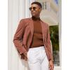 imageCOOFANDY Mens Mock Turtleneck Sweater Short Sleeve Casual Basic Tops Ribbed Knit Pullover Solid TeeLight Brown