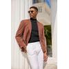 imageCOOFANDY Mens Mock Turtleneck Sweater Short Sleeve Casual Basic Tops Ribbed Knit Pullover Solid TeeStriped Black