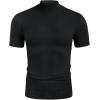 imageCOOFANDY Mens Mock Turtleneck Sweater Short Sleeve Casual Dress Sweater Slim Fit Pullover Basic Knit TeeAll Black