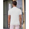 imageCOOFANDY Mens Mock Turtleneck Sweater Short Sleeve Casual Dress Sweater Slim Fit Pullover Basic Knit TeeAll White