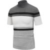 imageCOOFANDY Mens Mock Turtleneck Sweater Short Sleeve Casual Dress Sweater Slim Fit Pullover Basic Knit TeeGray Stripe