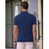 imageCOOFANDY Mens Mock Turtleneck Sweater Short Sleeve Casual Dress Sweater Slim Fit Pullover Basic Knit TeeNavy Blue