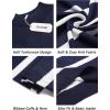 imageCOOFANDY Mens Mock Turtleneck Sweater Short Sleeve Casual Dress Sweater Slim Fit Pullover Basic Knit TeeNavy Stripe