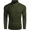 imageCOOFANDY Mens Pullover Sweaters Fashion Diamond Knit Sweater Stylish Knitwear Lightweight JumperArmy Green
