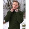 imageCOOFANDY Mens Pullover Sweaters Fashion Diamond Knit Sweater Stylish Knitwear Lightweight JumperArmy Green