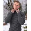 imageCOOFANDY Mens Pullover Sweaters Fashion Diamond Knit Sweater Stylish Knitwear Lightweight JumperDark Grey
