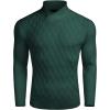 imageCOOFANDY Mens Pullover Sweaters Fashion Diamond Knit Sweater Stylish Knitwear Lightweight JumperGreen