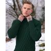 imageCOOFANDY Mens Pullover Sweaters Fashion Diamond Knit Sweater Stylish Knitwear Lightweight JumperGreen