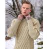 imageCOOFANDY Mens Pullover Sweaters Fashion Diamond Knit Sweater Stylish Knitwear Lightweight JumperKhaki