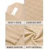 imageCOOFANDY Mens Pullover Sweaters Fashion Diamond Knit Sweater Stylish Knitwear Lightweight JumperLight Khaki
