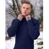 imageCOOFANDY Mens Pullover Sweaters Fashion Diamond Knit Sweater Stylish Knitwear Lightweight JumperNavy Blue