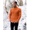 imageCOOFANDY Mens Pullover Sweaters Fashion Diamond Knit Sweater Stylish Knitwear Lightweight JumperOrange