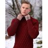 imageCOOFANDY Mens Pullover Sweaters Fashion Diamond Knit Sweater Stylish Knitwear Lightweight JumperWine Red