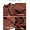 imageCOOFANDY Mens Quarter Button Sweater Lightweight Mock Neck Pullover Sweater Fashion Casual Knitted Waffle Henley SweaterCaramel