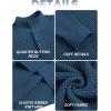 imageCOOFANDY Mens Quarter Button Sweater Lightweight Mock Neck Pullover Sweater Fashion Casual Knitted Waffle Henley SweaterDark Blue