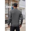 imageCOOFANDY Mens Quarter Button Sweater Lightweight Mock Neck Pullover Sweater Fashion Casual Knitted Waffle Henley SweaterDark Grey