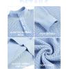 imageCOOFANDY Mens Quarter Button Sweater Lightweight Mock Neck Pullover Sweater Fashion Casual Knitted Waffle Henley SweaterLight Blue