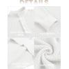 imageCOOFANDY Mens Quarter Button Sweater Lightweight Mock Neck Pullover Sweater Fashion Casual Knitted Waffle Henley SweaterWhite