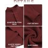 imageCOOFANDY Mens Quarter Button Sweater Lightweight Mock Neck Pullover Sweater Fashion Casual Knitted Waffle Henley SweaterWine Red