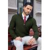 imageCOOFANDY Mens Quarter Zip Pullover Sweater Slim Fit Waffle Mock Turtleneck Polo Sweater Casual Long Sleeve SweatshirtArmy Green
