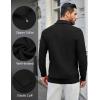 imageCOOFANDY Mens Quarter Zip Pullover Sweater Slim Fit Waffle Mock Turtleneck Polo Sweater Casual Long Sleeve SweatshirtBlack