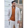 imageCOOFANDY Mens Quarter Zip Pullover Sweater Slim Fit Waffle Mock Turtleneck Polo Sweater Casual Long Sleeve SweatshirtBrown