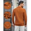 imageCOOFANDY Mens Quarter Zip Pullover Sweater Slim Fit Waffle Mock Turtleneck Polo Sweater Casual Long Sleeve SweatshirtBrown