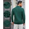 imageCOOFANDY Mens Quarter Zip Pullover Sweater Slim Fit Waffle Mock Turtleneck Polo Sweater Casual Long Sleeve SweatshirtDark Green