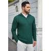 imageCOOFANDY Mens Quarter Zip Pullover Sweater Slim Fit Waffle Mock Turtleneck Polo Sweater Casual Long Sleeve SweatshirtDark Green