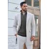 imageCOOFANDY Mens Quarter Zip Pullover Sweater Slim Fit Waffle Mock Turtleneck Polo Sweater Casual Long Sleeve SweatshirtDark Grey