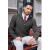 imageCOOFANDY Mens Quarter Zip Pullover Sweater Slim Fit Waffle Mock Turtleneck Polo Sweater Casual Long Sleeve SweatshirtDark Grey