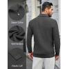 imageCOOFANDY Mens Quarter Zip Pullover Sweater Slim Fit Waffle Mock Turtleneck Polo Sweater Casual Long Sleeve SweatshirtDark Grey