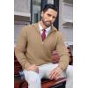 imageCOOFANDY Mens Quarter Zip Pullover Sweater Slim Fit Waffle Mock Turtleneck Polo Sweater Casual Long Sleeve SweatshirtDark Khaki