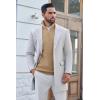 imageCOOFANDY Mens Quarter Zip Pullover Sweater Slim Fit Waffle Mock Turtleneck Polo Sweater Casual Long Sleeve SweatshirtDark Khaki
