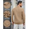 imageCOOFANDY Mens Quarter Zip Pullover Sweater Slim Fit Waffle Mock Turtleneck Polo Sweater Casual Long Sleeve SweatshirtDark Khaki