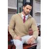 imageCOOFANDY Mens Quarter Zip Pullover Sweater Slim Fit Waffle Mock Turtleneck Polo Sweater Casual Long Sleeve SweatshirtKhaki