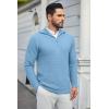 imageCOOFANDY Mens Quarter Zip Pullover Sweater Slim Fit Waffle Mock Turtleneck Polo Sweater Casual Long Sleeve SweatshirtLight Blue
