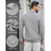 imageCOOFANDY Mens Quarter Zip Pullover Sweater Slim Fit Waffle Mock Turtleneck Polo Sweater Casual Long Sleeve SweatshirtLight Grey
