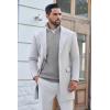 imageCOOFANDY Mens Quarter Zip Pullover Sweater Slim Fit Waffle Mock Turtleneck Polo Sweater Casual Long Sleeve SweatshirtLight Grey