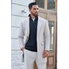 imageCOOFANDY Mens Quarter Zip Pullover Sweater Slim Fit Waffle Mock Turtleneck Polo Sweater Casual Long Sleeve SweatshirtNavy Blue