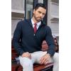imageCOOFANDY Mens Quarter Zip Pullover Sweater Slim Fit Waffle Mock Turtleneck Polo Sweater Casual Long Sleeve SweatshirtNavy Blue