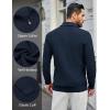 imageCOOFANDY Mens Quarter Zip Pullover Sweater Slim Fit Waffle Mock Turtleneck Polo Sweater Casual Long Sleeve SweatshirtNavy Blue