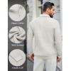 imageCOOFANDY Mens Quarter Zip Pullover Sweater Slim Fit Waffle Mock Turtleneck Polo Sweater Casual Long Sleeve SweatshirtWhite
