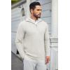 imageCOOFANDY Mens Quarter Zip Pullover Sweater Slim Fit Waffle Mock Turtleneck Polo Sweater Casual Long Sleeve SweatshirtWhite