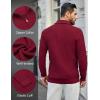 imageCOOFANDY Mens Quarter Zip Pullover Sweater Slim Fit Waffle Mock Turtleneck Polo Sweater Casual Long Sleeve SweatshirtWine Red