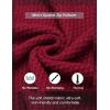 imageCOOFANDY Mens Quarter Zip Pullover Sweater Slim Fit Waffle Mock Turtleneck Polo Sweater Casual Long Sleeve SweatshirtWine Red