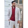 imageCOOFANDY Mens Quarter Zip Pullover Sweater Slim Fit Waffle Mock Turtleneck Polo Sweater Casual Long Sleeve SweatshirtWine Red